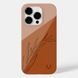 Funda Para iPhone 14 Pro De Case-Mate Monograma moderno de hoja trenzada de la capa de a
