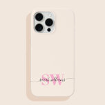 Funda Para iPhone 15 Pro Max Monograma Moderno Elegante Nombre de guión de Moda<br><div class="desc">Monograma Moderno Elegante Moda Script Nombre Estuche para iPhone Personalizado</div>