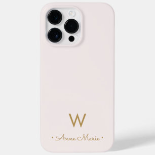 Funda Para iPhone 14 Pro Max De Case-Mate Monograma moderno en rosa dorado y letra cursiva