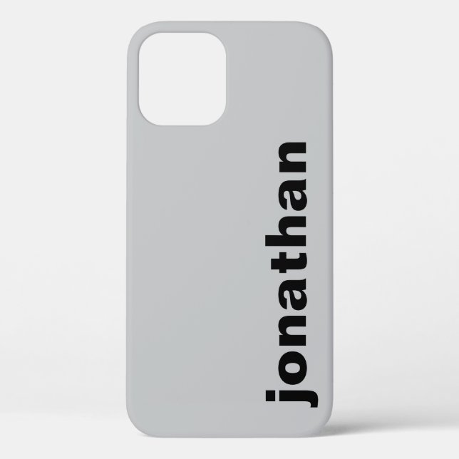 Funda De Case-Mate Para iPhone Monograma Moderno Gris (Reverso )
