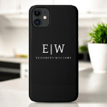 Funda Para iPhone 11 Monograma moderno Minimalista negro y blanco<br><div class="desc">Presentamos nuestra Colección de Monogramas Modernos Minimalistas en Blanco y Negro: Adopte la simplicidad y la sofisticación con nuestros diseños minimalistas, curados para elevar su estilo sin esfuerzo. Esta colección, elaborada con gran interés para la estética moderna, presenta elegantes diseños en blanco y negro acentuados por monogramas personalizados. Desde papel...</div>