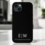 Funda Para iPhone 13 Monograma moderno Minimalista negro y blanco<br><div class="desc">Presentamos nuestra Colección de Monogramas Modernos Minimalistas en Blanco y Negro: Adopte la simplicidad y la sofisticación con nuestros diseños minimalistas, curados para elevar su estilo sin esfuerzo. Esta colección, elaborada con gran interés para la estética moderna, presenta elegantes diseños en blanco y negro acentuados por monogramas personalizados. Desde papel...</div>