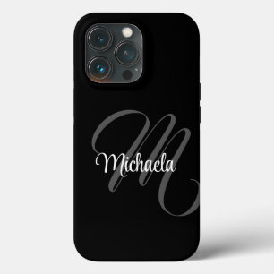 Funda Para iPhone 13 Pro Monograma moderno minimalista nombre inicial