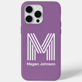 Funda Para iPhone 15 Pro Max Monograma moderno morado