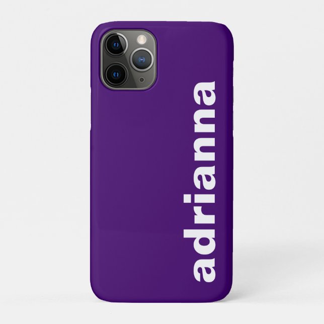 Funda De Case-Mate Para iPhone Monograma Moderno Morado (Reverso)