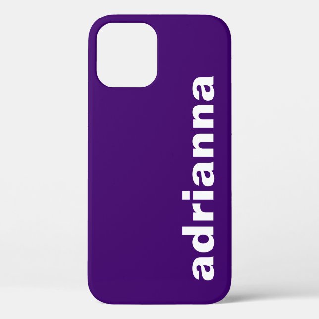 Funda De Case-Mate Para iPhone Monograma Moderno Morado (Reverso )