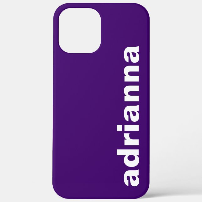 Funda De Case-Mate Para iPhone Monograma Moderno Morado (Reverso )