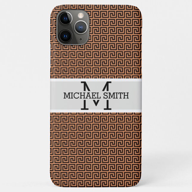 Funda De Case-Mate Para iPhone Monograma moderno mosaico #13 (Reverso)