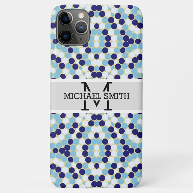 Funda De Case-Mate Para iPhone Monograma moderno mosaico #18 (Reverso)