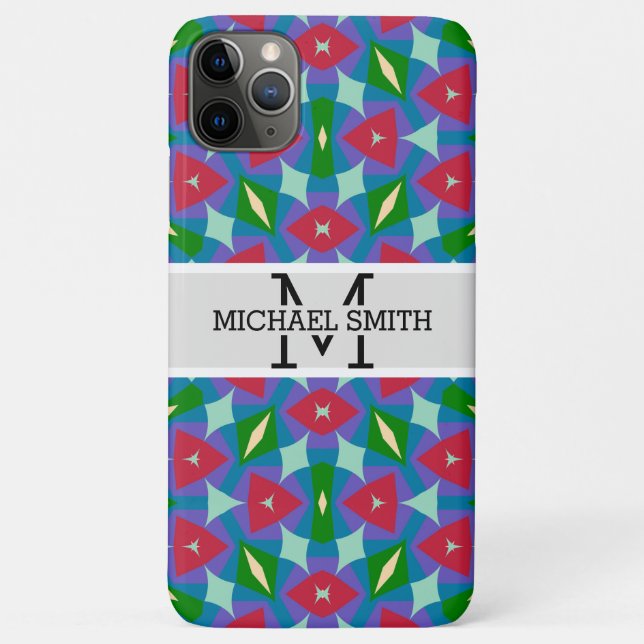 Funda De Case-Mate Para iPhone Monograma moderno mosaico #21 (Reverso)