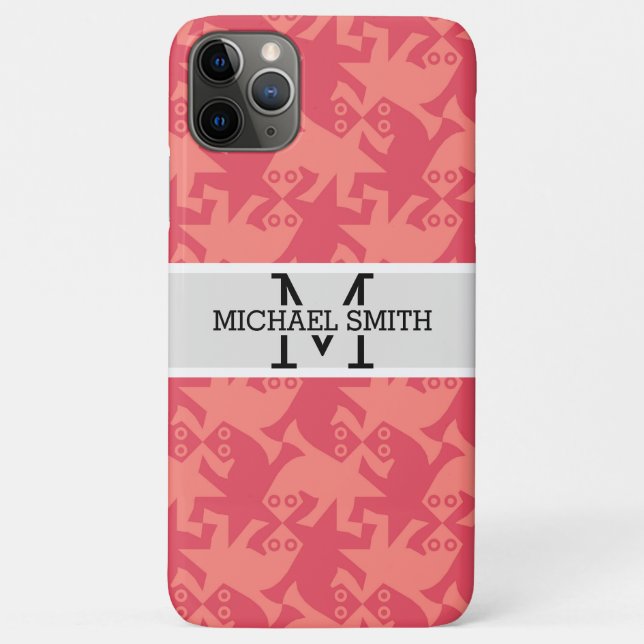 Funda De Case-Mate Para iPhone Monograma moderno mosaico #22 (Reverso)