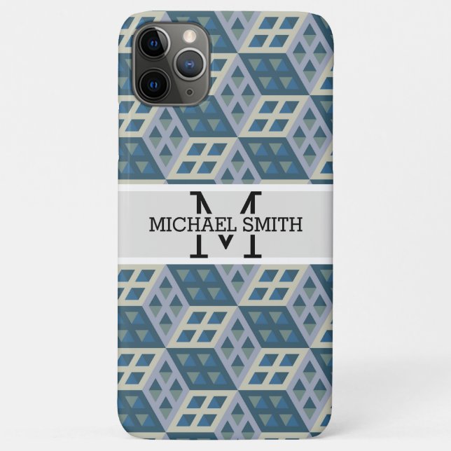 Funda De Case-Mate Para iPhone Monograma moderno mosaico #9 (Reverso)