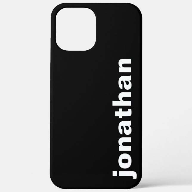 Funda De Case-Mate Para iPhone Monograma Moderno Negro (Reverso )