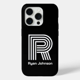 Funda Para iPhone 15 Pro Monograma moderno negro