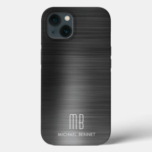 Funda Para iPhone 13 Monograma moderno negro