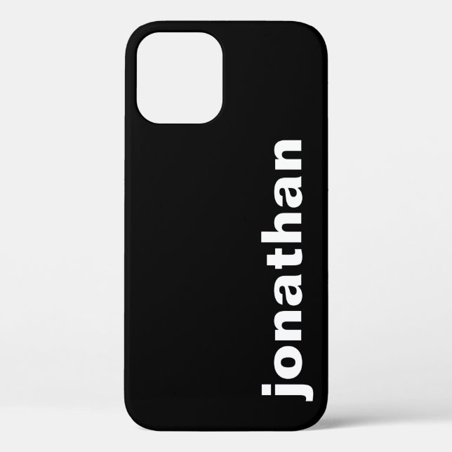 Funda De Case-Mate Para iPhone Monograma Moderno Negro (Reverso )