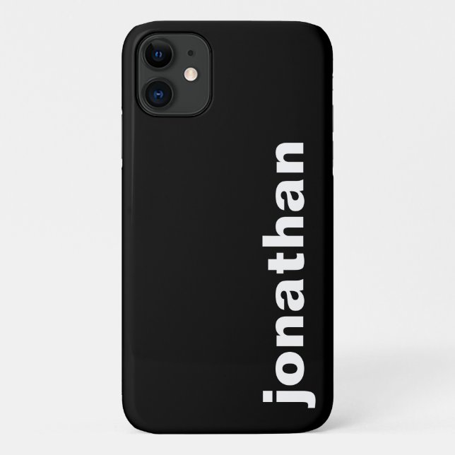 Funda De Case-Mate Para iPhone Monograma Moderno Negro (Reverso)