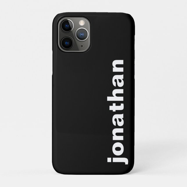 Funda De Case-Mate Para iPhone Monograma Moderno Negro (Reverso)