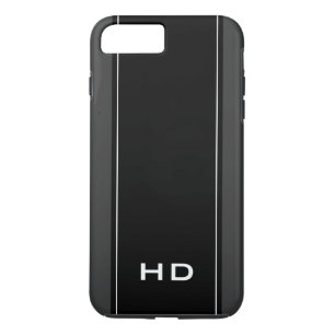Funda Para iPhone 8 Plus/7 Plus Monograma moderno negro personalizado para hombres