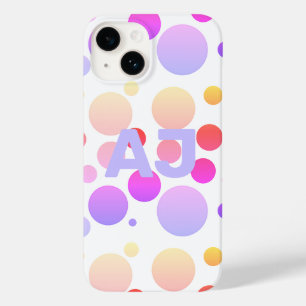 Funda Para iPhone 14 De Case-Mate Monograma moderno Polka Dot Purple Lilac Ombre