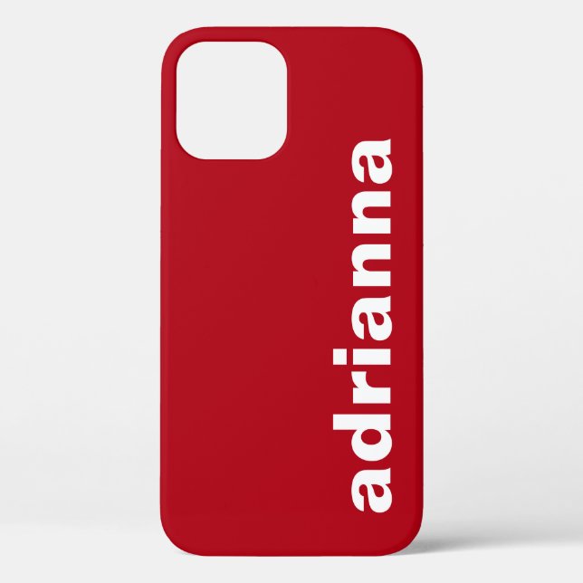 Funda De Case-Mate Para iPhone Monograma moderno rojo (Reverso )