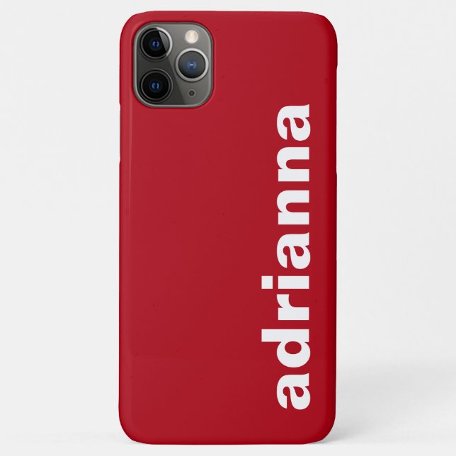 Funda De Case-Mate Para iPhone Monograma moderno rojo (Reverso)