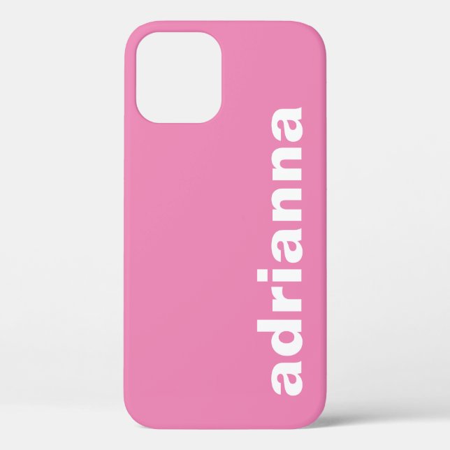 Funda De Case-Mate Para iPhone Monograma Moderno Rosa (Reverso )