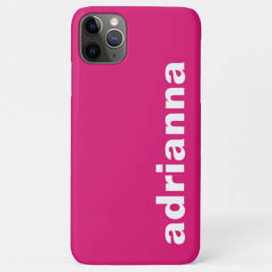 Funda Para iPhone 11 Pro Max Monograma Moderno Rosa Fuerte