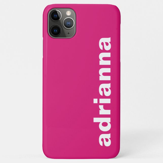 Funda De Case-Mate Para iPhone Monograma Moderno Rosa Fuerte (Reverso)