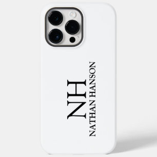 Funda Para iPhone 14 Pro Max De Case-Mate Monograma moderno simple en blanco y negro