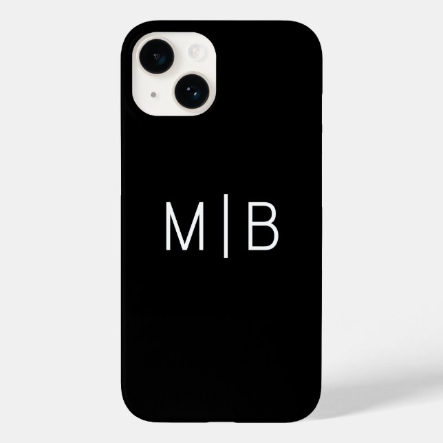 Funda De Case-Mate Para iPhone Monograma moderno simple personalizado inicial (Reverso )