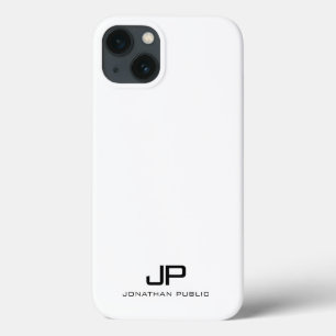 Funda Para iPhone 13 Monograma Moderno Y Elegante Minimalista Negro Y B