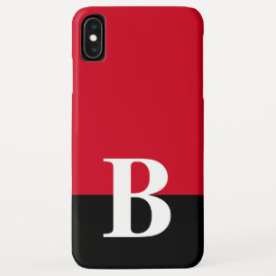 Funda Para iPhone XS Max Monograma Monogramado Simple Moderno Rojo Negro