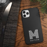 Funda Para iPhone 14 De Case-Mate Monograma negrita blanco negro<br><div class="desc">Un diseño de monograma audaz</div>