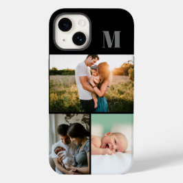 Funda Para iPhone 14 De Case-Mate Monograma negro 3 collage de fotografías