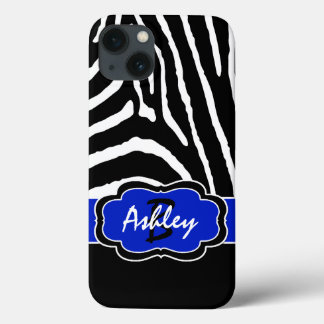 title_seo2 Monograma Negro, Blue Zebra Stripe iPad Air Case
