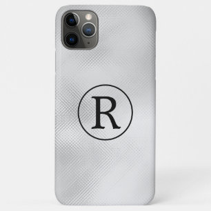 Funda Para iPhone 11 Pro Max Monograma negro de bricolaje en círculo, vidrio gr