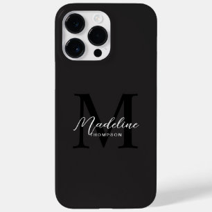 Funda Para iPhone 14 Pro Max De Case-Mate Monograma negro de escritura Minimalista moderna