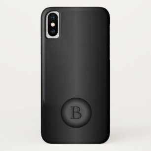 Funda Para iPhone X Monograma negro de la pendiente