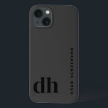 Funda Para iPhone 13 Monograma negro Minimalista moderno<br><div class="desc">El "Estuche para iPhone moderno y Minimalista de Monograma Negro Funda Mate" es un excelente ejemplo de estuches personalizados para iPhone que se adaptan a un estilo sofisticado. Estos estuches para iPhone personalizados no sólo son estuches para iPhone de moda para hombres, sino también estuches para iPhone elegantes para hombres,...</div>