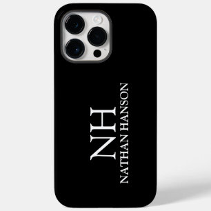 Funda Para iPhone 14 Pro Max De Case-Mate Monograma negro simple moderno