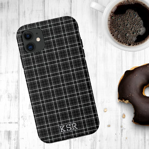 Funda Para iPhone 11 Monograma negro y blanco