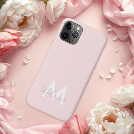 Funda Para iPhone 11 Pro Monograma Neutral Minimalista moderno rosa rubor