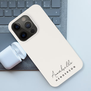 Funda Para iPhone 15 Pro Monograma Neutral   Moderno estilo Minimalista