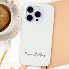 Funda Para iPhone 15 Pro Monograma Neutral Moderno Guión Minimalista de est