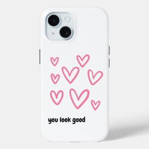 Funda Para iPhone 15 Monograma Neutral moderno que se ve bien hoy