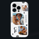 Funda Para iPhone 14 Pro De Case-Mate Monograma Nombre 3 Collage de fotos Moderno<br><div class="desc">Collage de fotos Monograma 3 Casos de teléfono moderno de moda presenta un collage de fotos de tres de tus fotos favoritas con tu nombre personalizado y monograma en un elegante guión negro. Personalice editando el texto en los cuadros de texto proporcionados. Perfecto para cumpleaños, Navidades, Día de la Madre...</div>