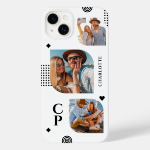 Funda Para iPhone 14 Plus De Case-Mate Monograma Nombre 3 Collage de fotos Moderno