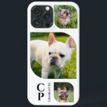 Funda Para iPhone 13 Pro Max Monograma Nombre 3 Collage de fotos Simple Moderno<br><div class="desc">Monograma Nombre 3 Collage de fotos Casos simples de teléfono moderno incluye un collage de fotos de tres de tus fotos favoritas con tu nombre personalizado y monograma en un elegante guión negro en la base. Personalice editando el texto en los cuadros de texto proporcionados. Perfecto para cumpleaños, Navidades, Día...</div>