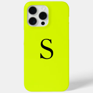 Funda Para iPhone 15 Pro Max Monograma Nombre Chartreuse Fluorescente Aguja Ama